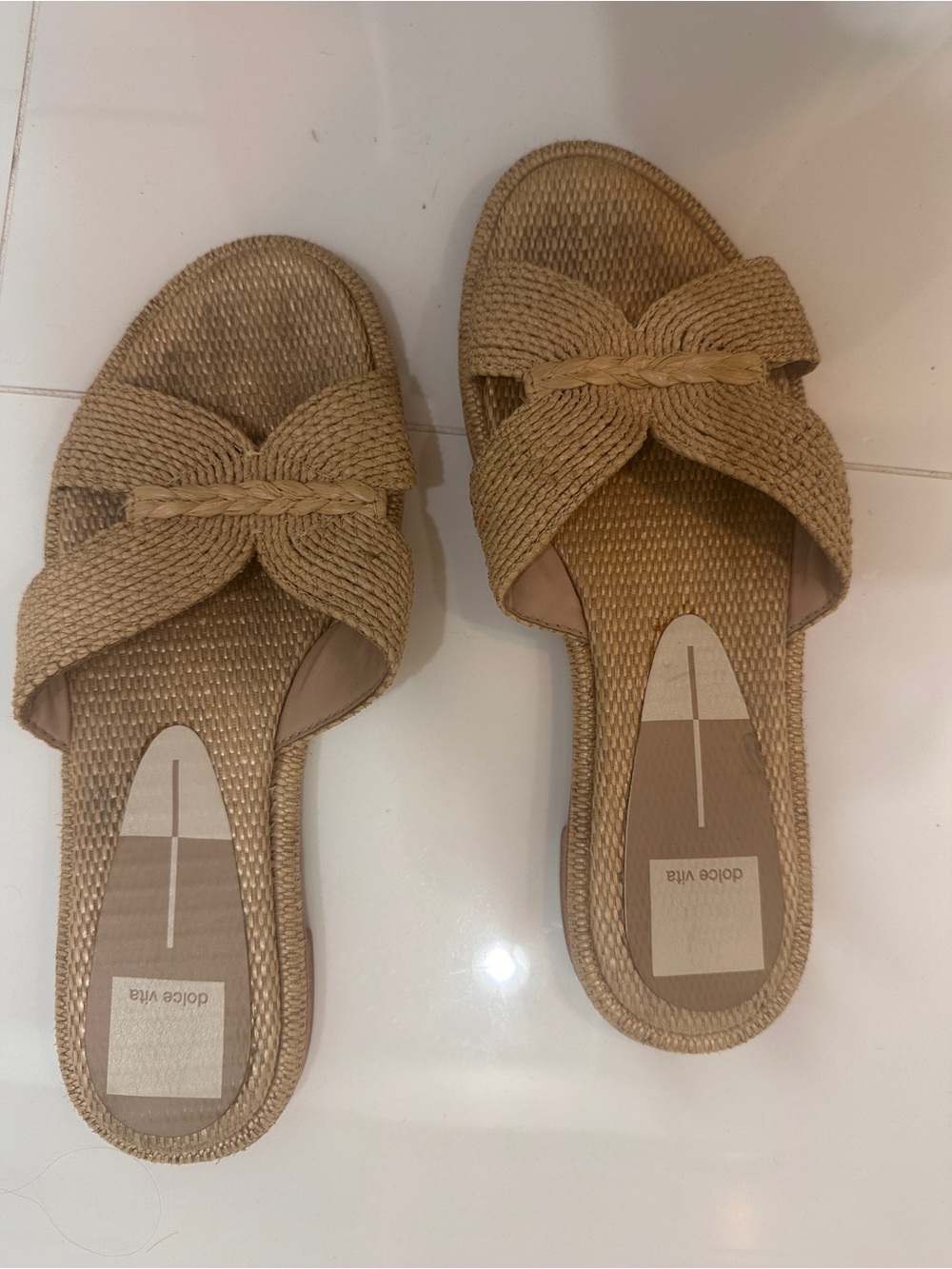 Dolce Vita Braided Tan Slide Mules